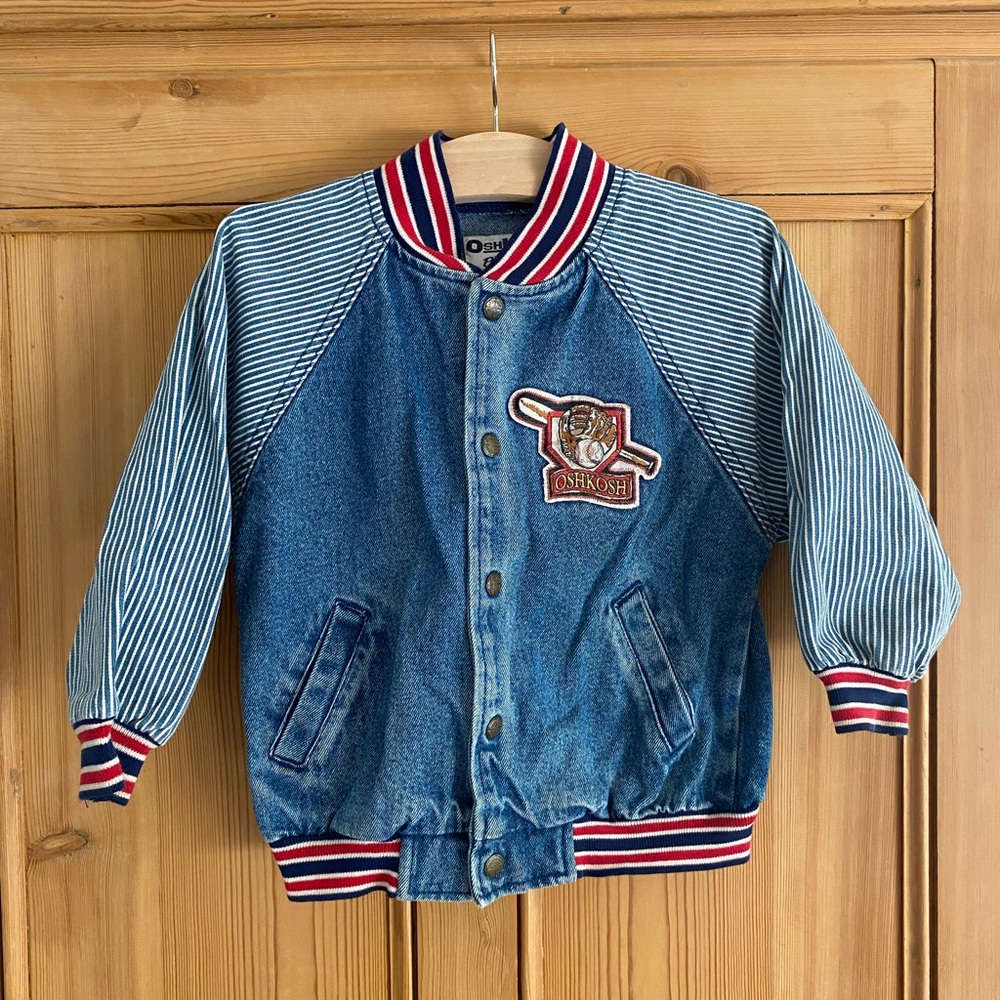 Vintage Oshkosh Baseball Denim Jacket